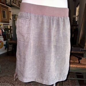 Toad&Co SZ L PREOWNER Women's Brown Mini 100% linen Skirt